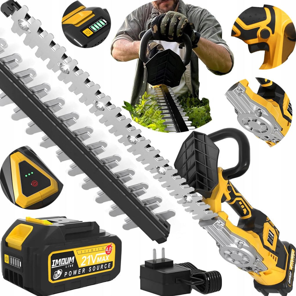 Akumulátorové Nožnice Na Živý Plot Na Kríky Imoum, Akumulátor 4.0 Ah, Sada