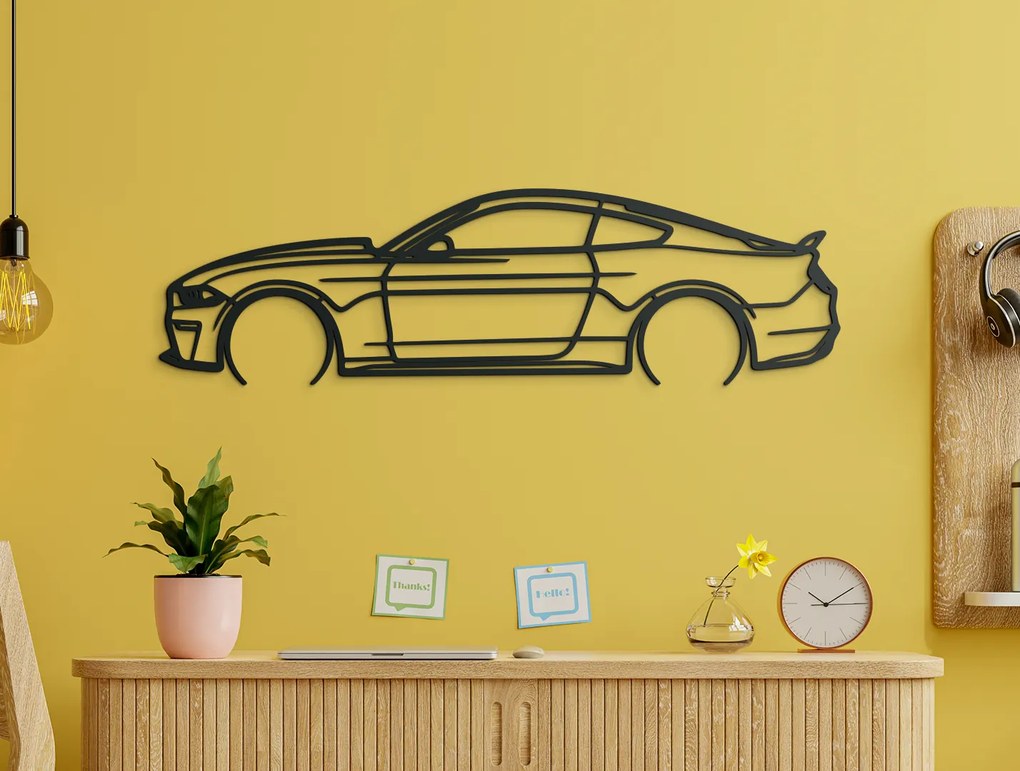 drevko Drevený obraz auta na stenu Ford Mustang 55 Rozmer obrazu: 24,5 x 86 cm, Farba dekorácie: Čierna