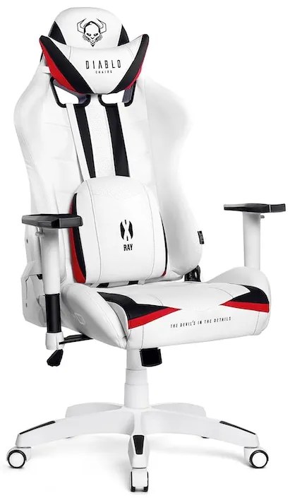 Herné kreslo Diablo X-Ray Normal Size: Bielo-čierne Diablochairs