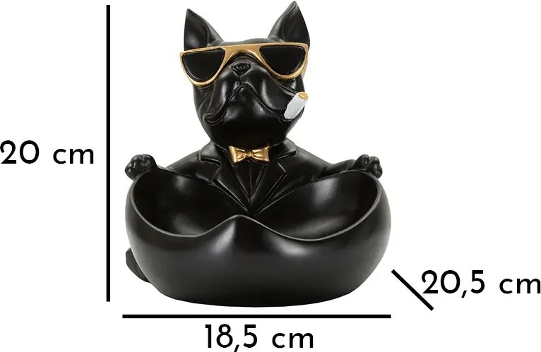 Dekoratívna soška Dog Ball čierna
