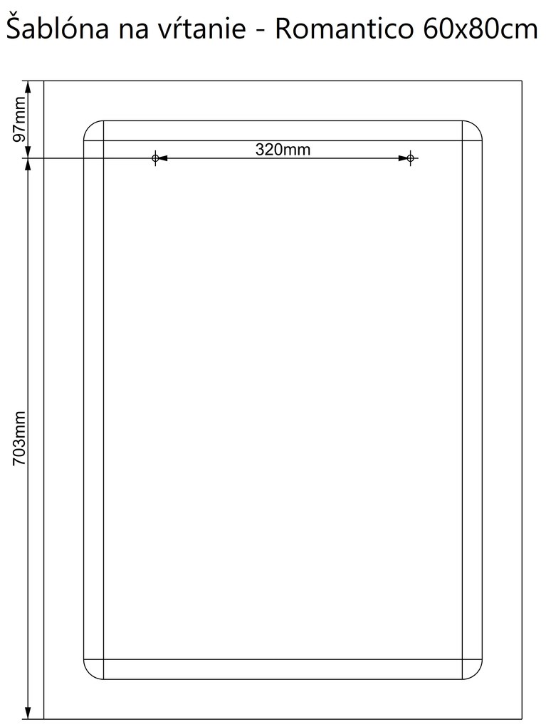 LED zrkadlo Romantico 60x80cm studená biela - wifi aplikácia