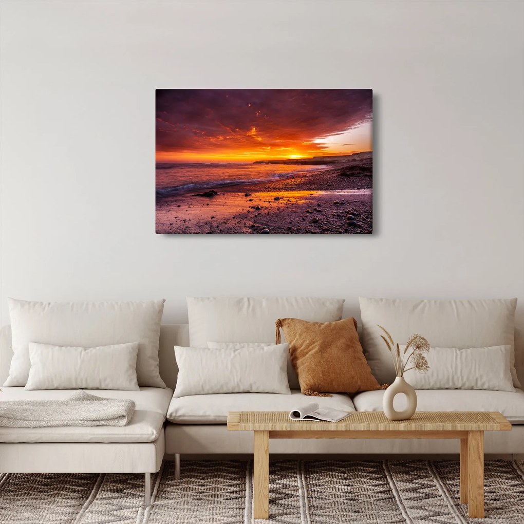 Obraz západu slnka pri mori (90x60 cm)