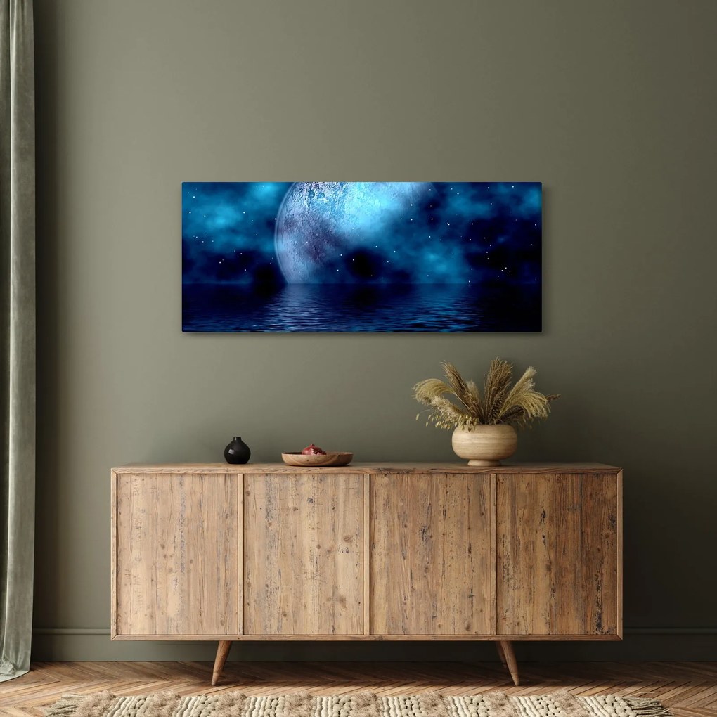 Obraz Mesiaca nad hladinou mora (120x50 cm)