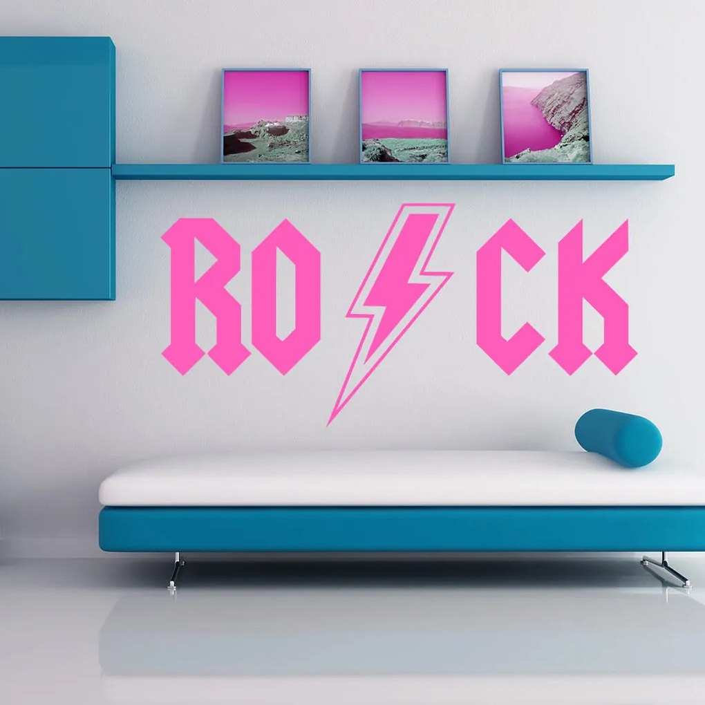 Veselá Stena Samolepka Rock Farba: oranžová, Veľkosť: 80 x 40 cm
