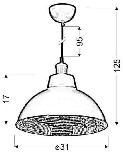 Luster na lanku SCRIMI 1xE27/60W/230V