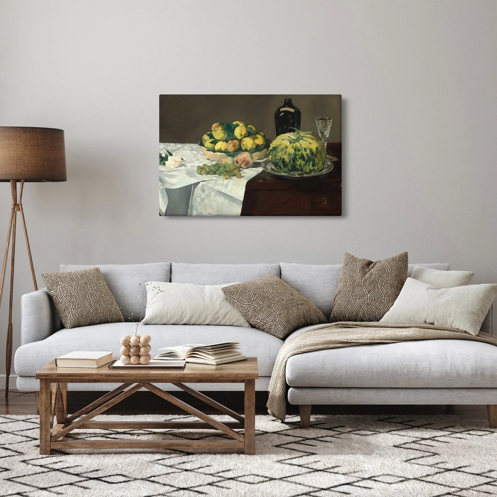 Obraz - Edouard Manet, Still Life with Melon and Peaches, reprodukcia (90x60 cm)