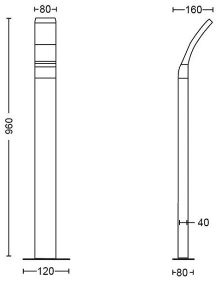 Philips - LED Vonkajšia lampa SPLAY LED/12W/230V 4000K 96 cm IP44