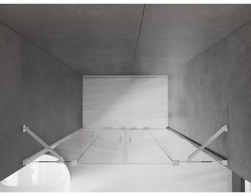 Mexen Velar Duo, posuvné dvere do otvoru 150x200 cm, 8mm číre sklo, chrómový profil, 871-150-000-02-01