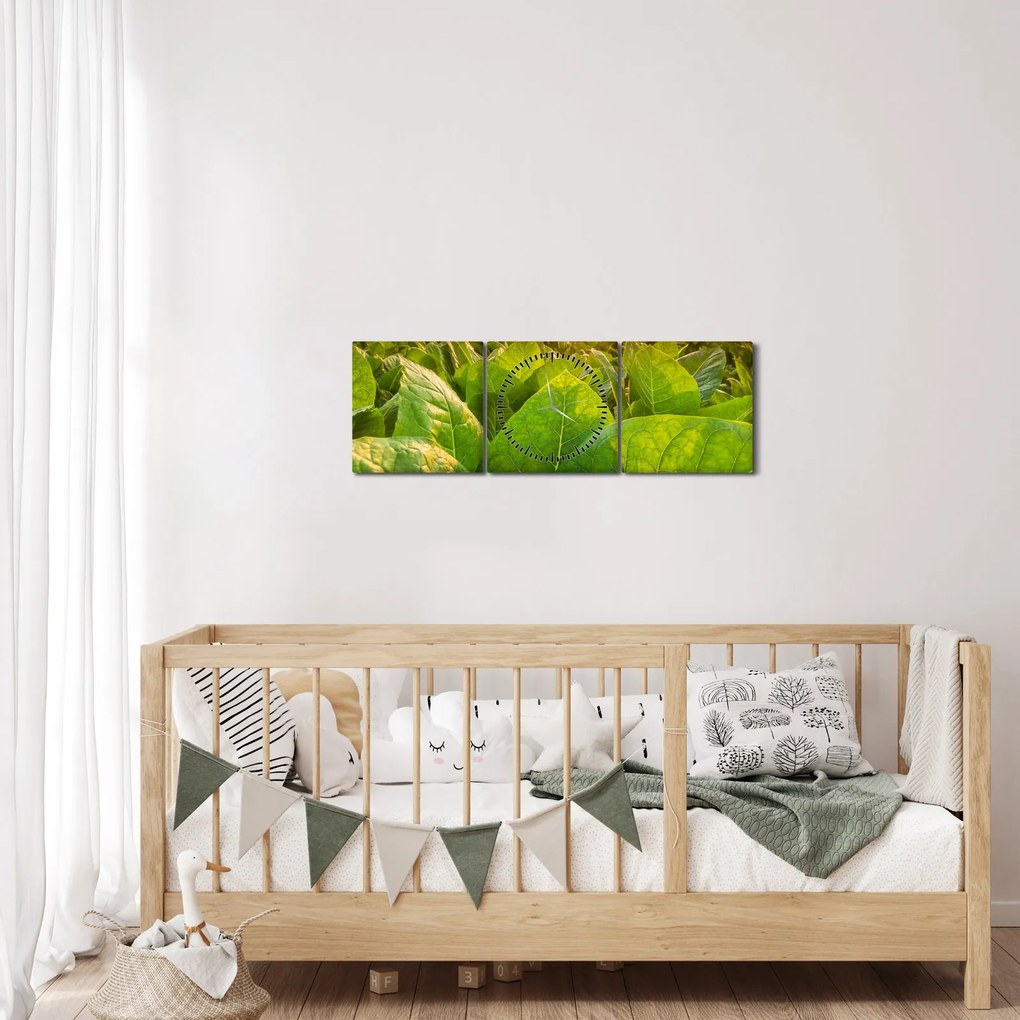 Obraz - Pole (s hodinami) (90x30 cm)