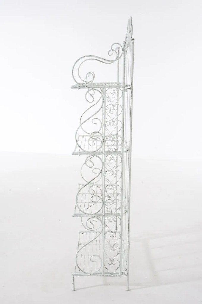 Kovová polica regál Anja - Biela antik