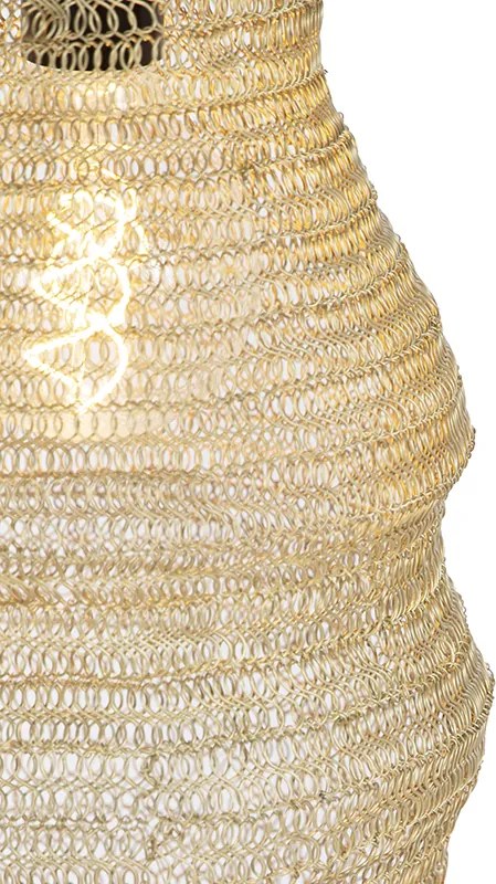 Orientálna závesná lampa zlatá - Nidum Rombo