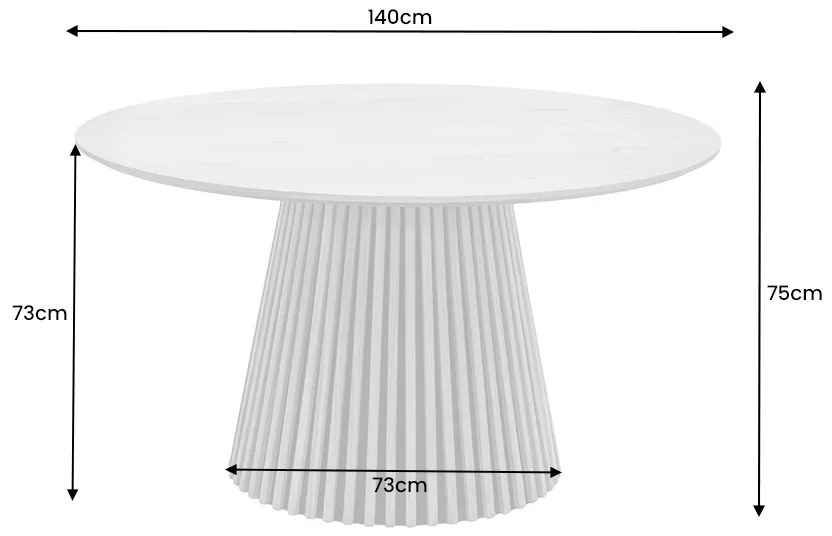Dizajnový jedálenský stôl okrúhly Wadeline 140 cm prírodný dub