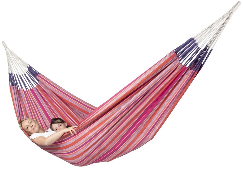 La Siesta Hojdacia sieť MODESTA KINGSIZE PATTERN - flamingo, 100 % organická bavlna