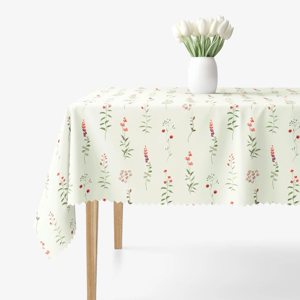 Goldea hranatý teflónový obrus - poľné kvetiny 120 x 180 cm