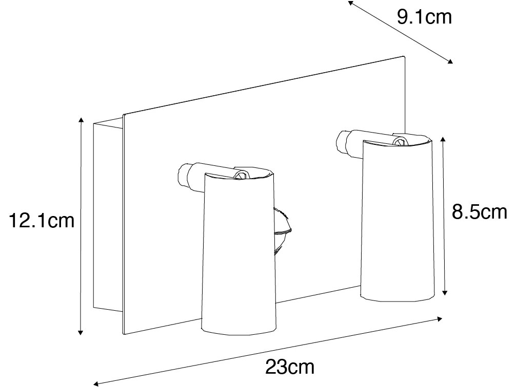Vonkajšie nástenné svietidlo čierne vrátane LED 2-svetlo senzor pohybu - Simon