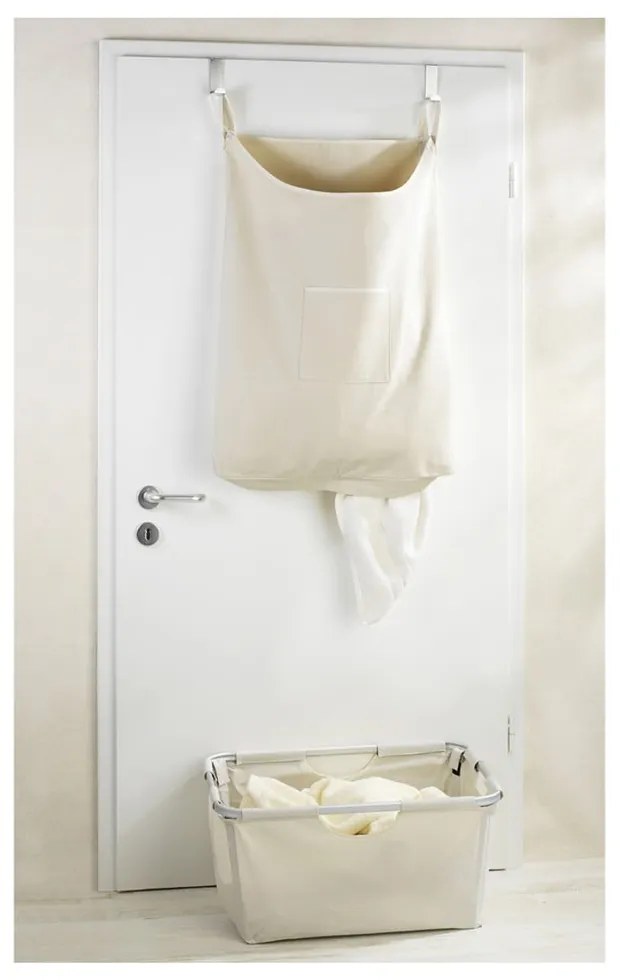 Béžový závesný kôš na bielizeň Wenko Door Laundry, 65 l