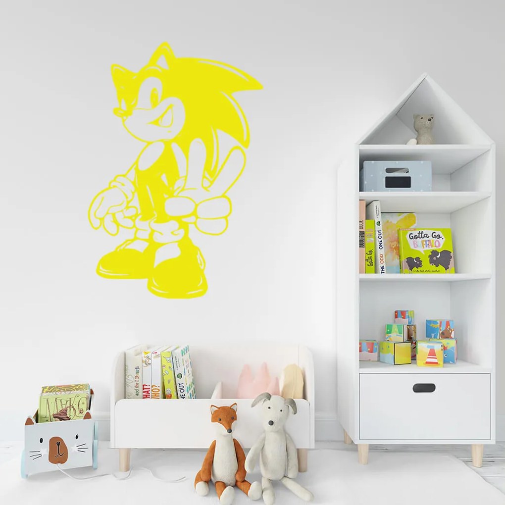 Veselá Stena Samolepka na stenu na stenu Postava Ježko Sonic Farba: černá