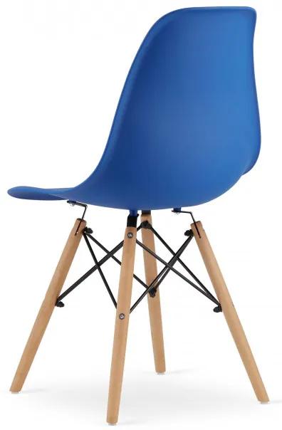 Set dvoch jedálenských stoličiek OSAKA modré (hnedé nohy) 2ks