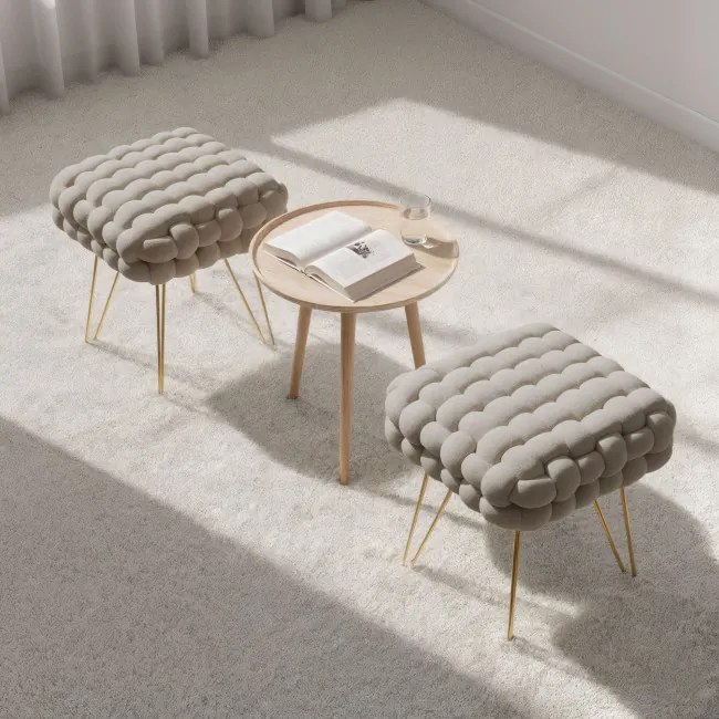 Taburetka DOTTY tmavobéžová