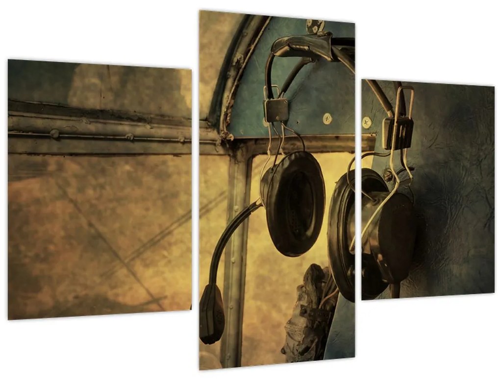 Obraz - Vintage letecké slúchadlá (90x60 cm)