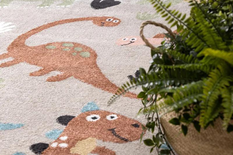 Dywany Łuszczów Detský kusový koberec Fun Dino beige - 160x220 cm