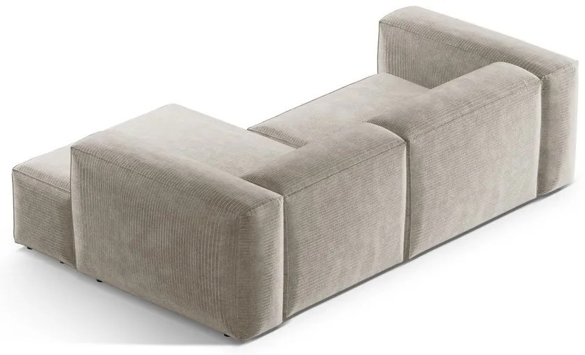 Béžová menčestrová rohová pohovka (pravý roh/s leňoškou) Bergamo – Cosmopolitan Design