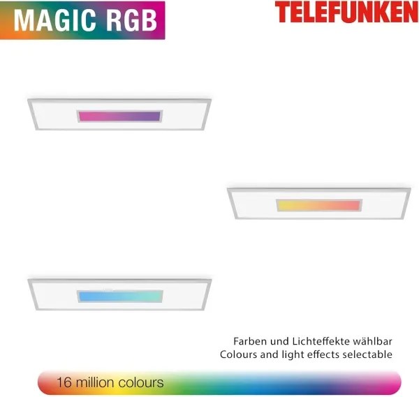 LED RGBW stmievateľný panel LED/20W/230V strieborný + diaľkové ovládanie