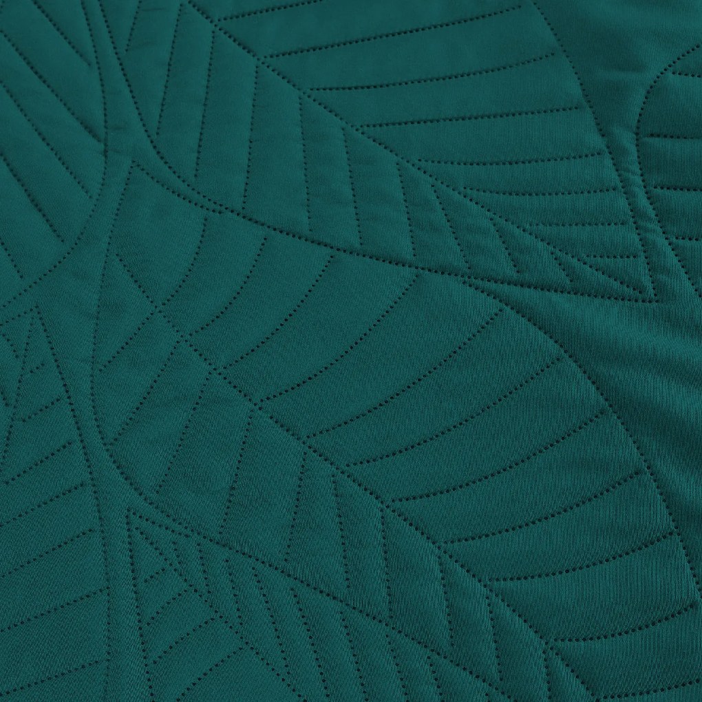 Tyrkysový prehoz na posteľ LEAVES Rozmer: 220 x 240 cm