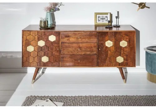 Komoda 39947 145cm Drevo Acacia  - Komfort-nábytok