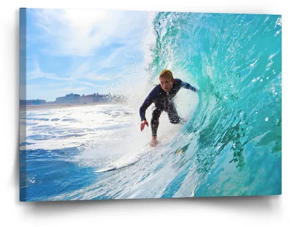 Sablio Obraz surfista na vlne - 120x80 cm