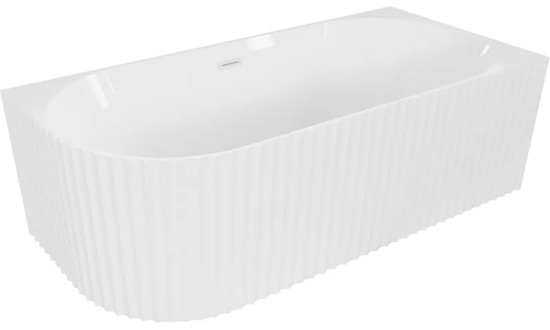 Mexen Gia, voľne stojaca rohová vaňa, drážkovaná, pravá, 170 x 80 cm, biela lesklá, biely prepad, 52701708000P-20