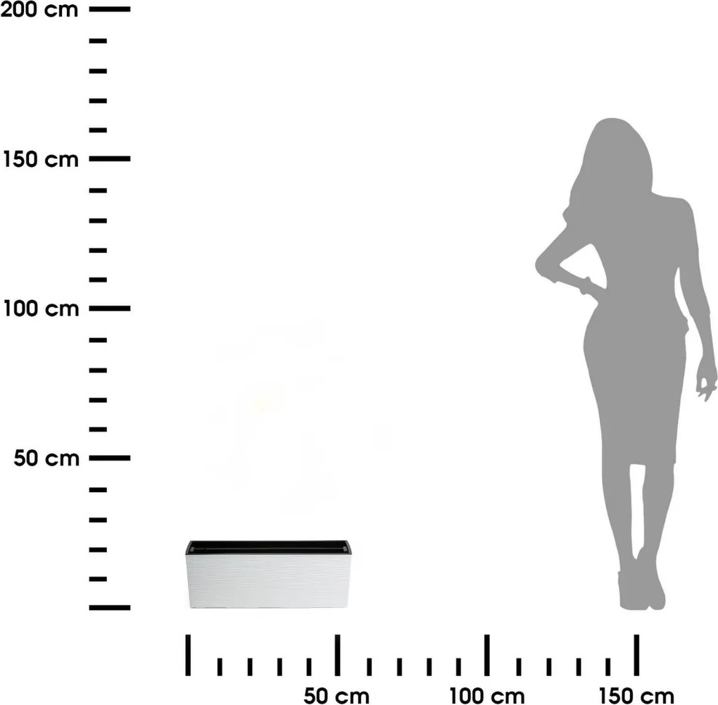 Plastový květináč Bouquet Riflo 56x19 cm bílý