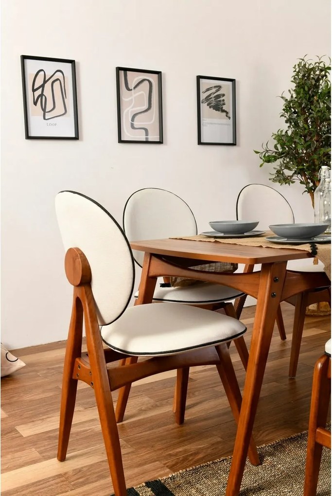 Jedálenský set Touch Walnut and Cream