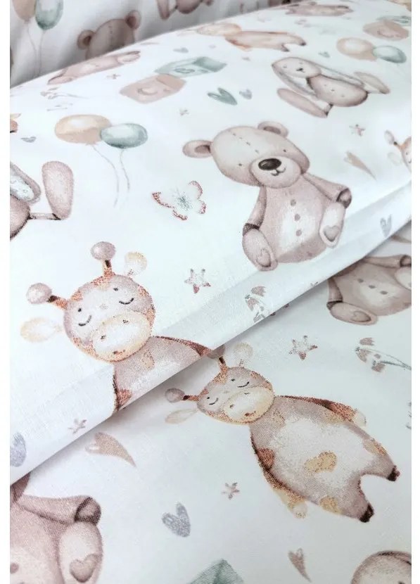 Posteľná obliečka do postieľky Miracle 90x130 / 45x65 cm – 100% bavlna, plyšové zajačiky, zips