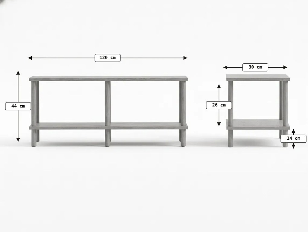 TV stolík SOLE 120 cm, dub sonoma