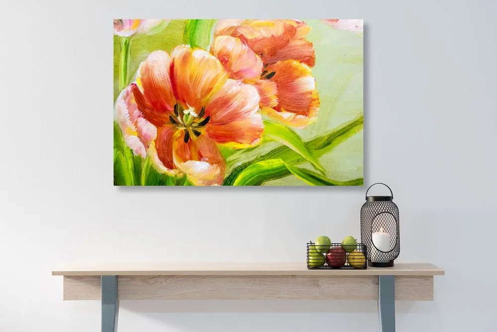 Obraz maľované tulipány