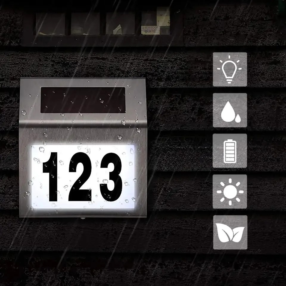 Tutumi Tutumi, Solárna lampa pre označenie domu, P60078, HOM-03613