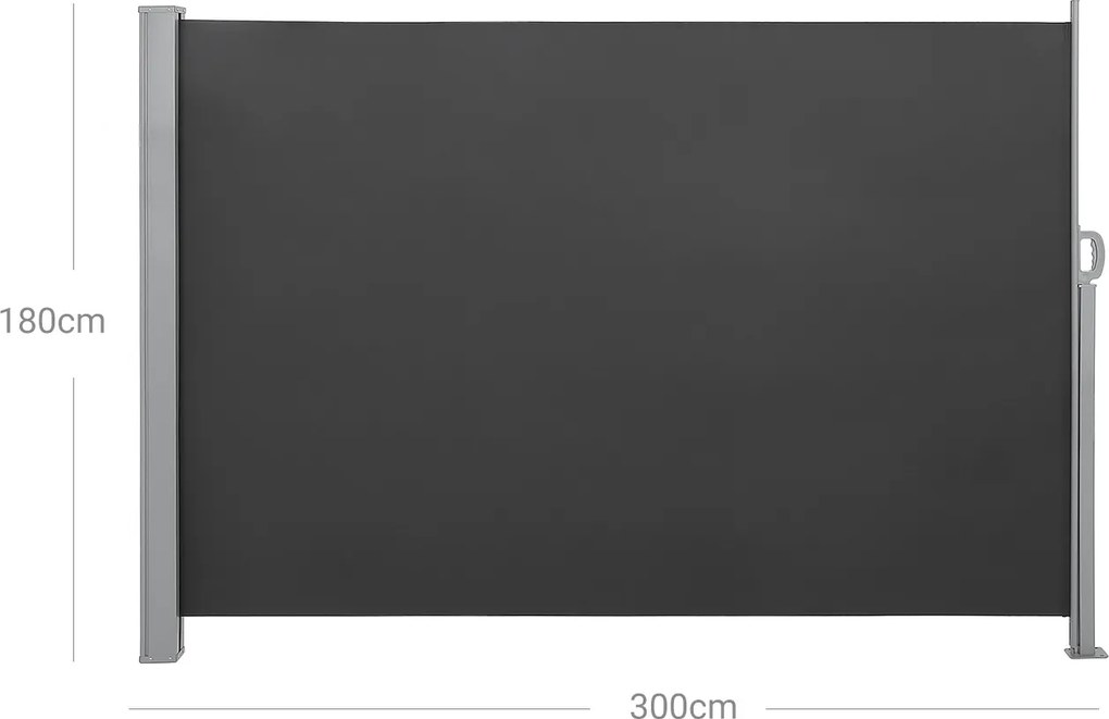 Bočná markíza Orrine 180x300 cm sivá