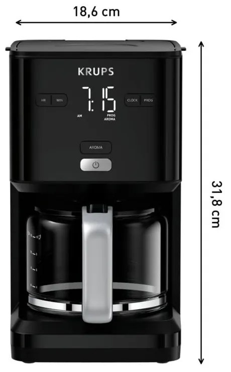 Čierny kávovar na filtrovanú kávu Smart'n'light CM600810 – Tefal