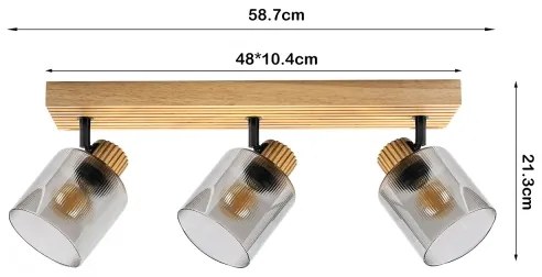 Brilagi - Bodové svietidlo HYGGE 3xE14/15W/230V drevené/dymové