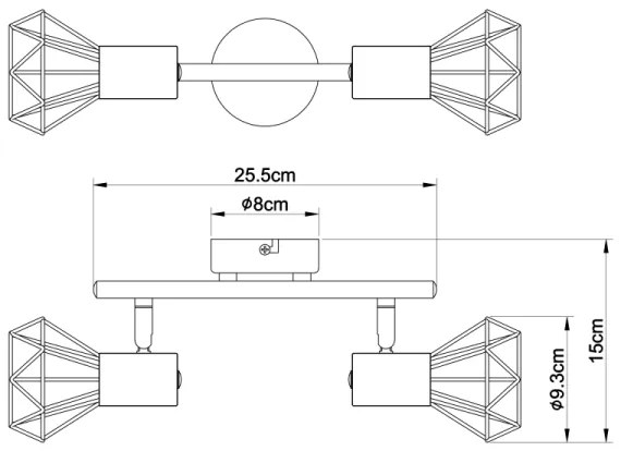 Globo 54802-2 - Bodové svietidlo XARA I 2xE14/40W/230V