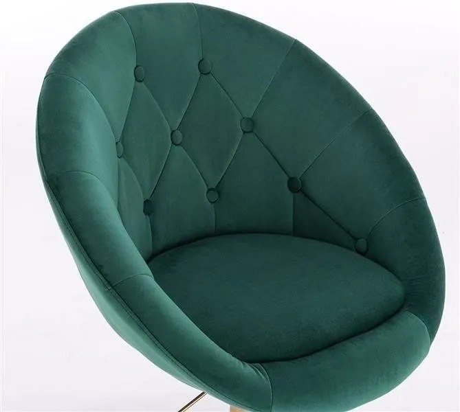 LuxuryForm DESIGN Kreslo VERA VELUR na čiernom kríži - zelené