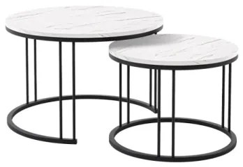 SADA 2x Konferenčný stolík RAGNAR čierna/biela