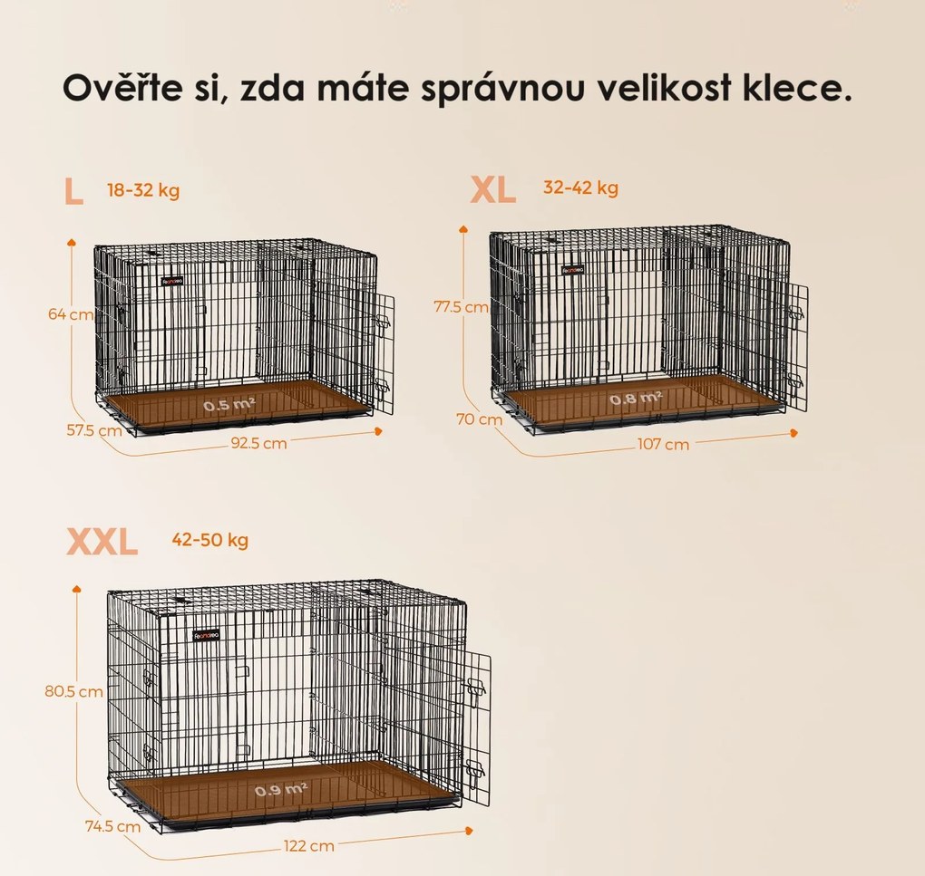 Prepravná klietka pre zvieratá Levino XL 107 cm čierna
