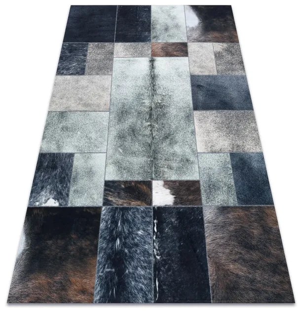 Koberec PATCHWORK 21719 čierny- imitácia kože krava