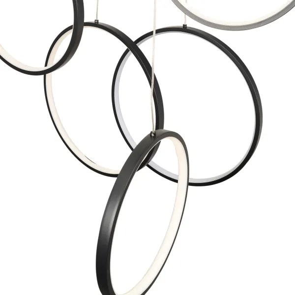 BRILAGI - LED luster na lanku ECHO LED/80W/230V 4000K, priemer 50 cm, čierny