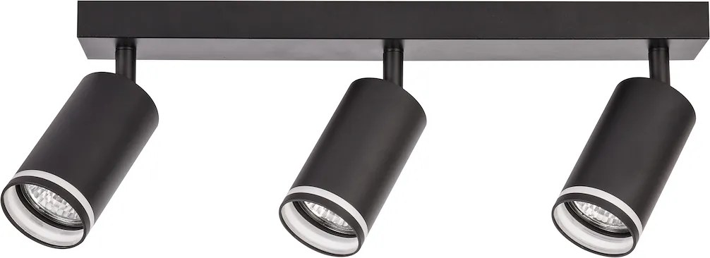 Bodové svietidlo Pipe Ring, 3x čierne kovové tienidlo, b