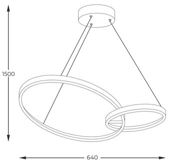 LED kruhové závesné svietidlo RANDO čierno-zlaté