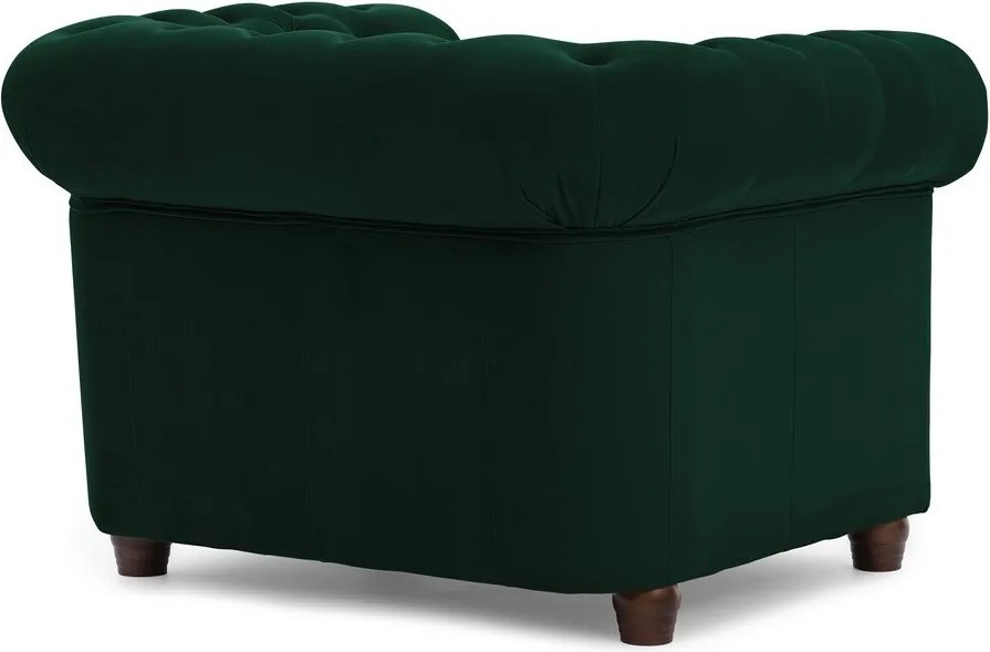 Zelené zamatové kreslo chesterfield York Blik – Ropez