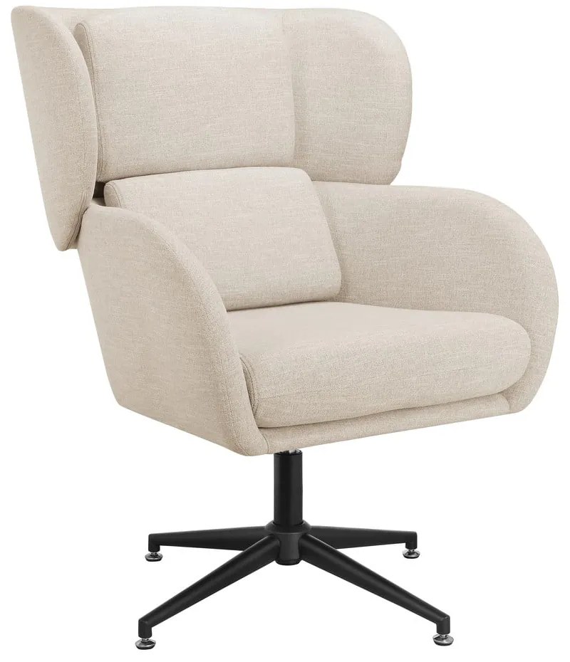 Biele zamatové kreslo ušiak Vanessa – Støraa